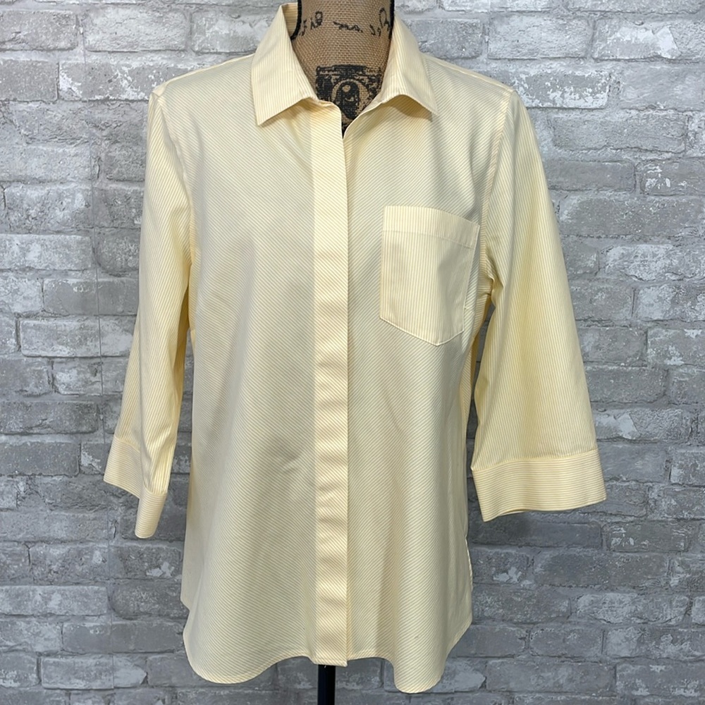 Chico's Pale Yellow Button-Down Shirt